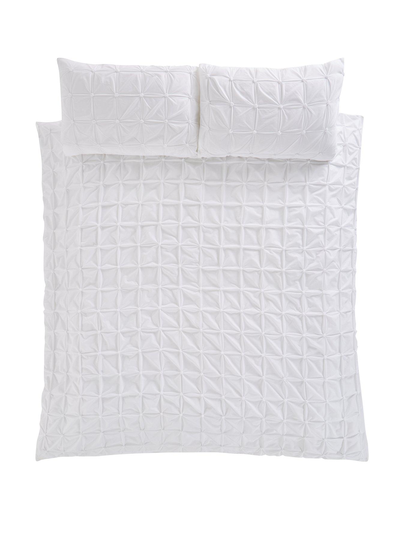 Very Home Pleated Duvet Cover Set - White | very.co.uk
