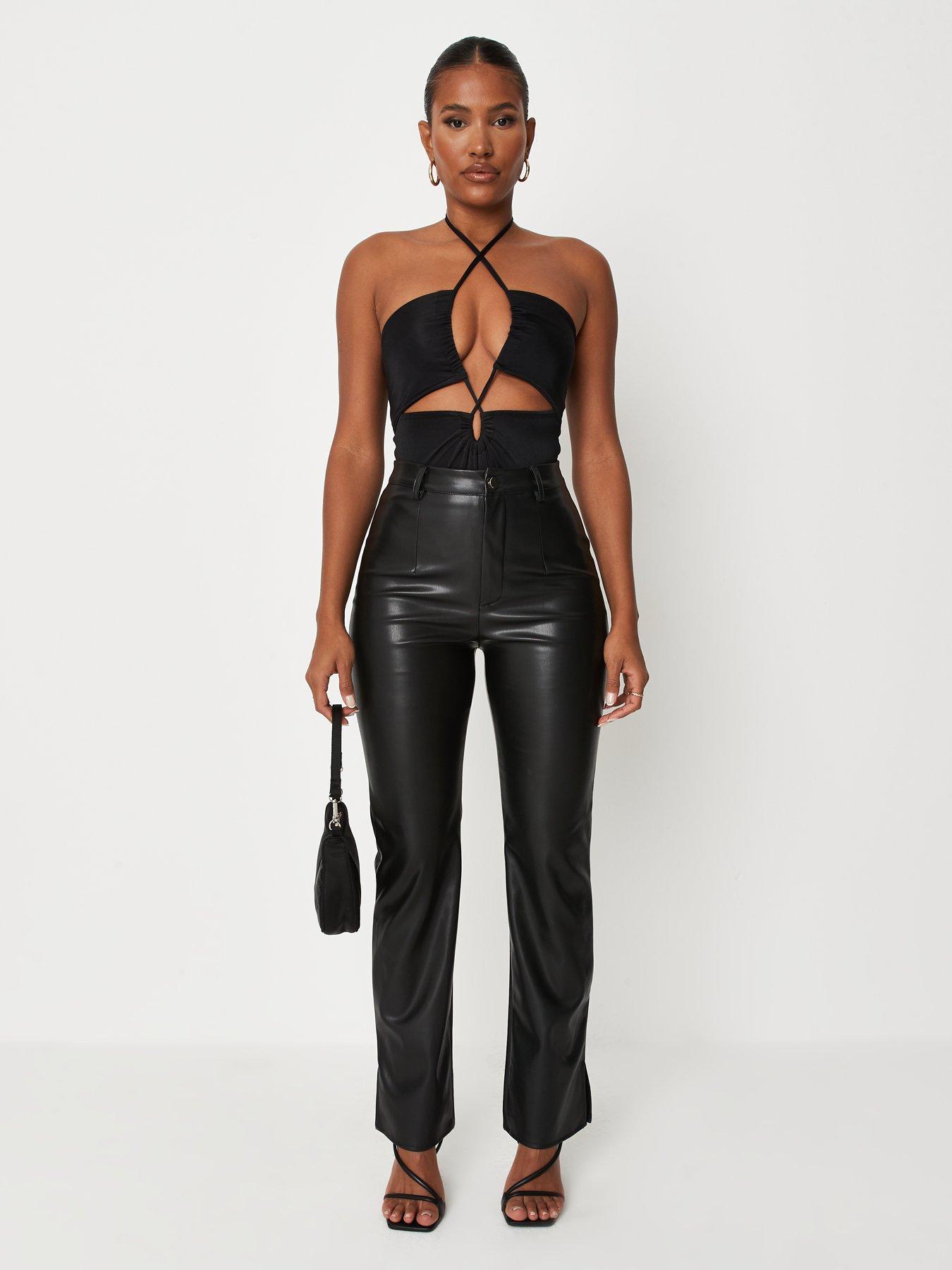 split leather trousers