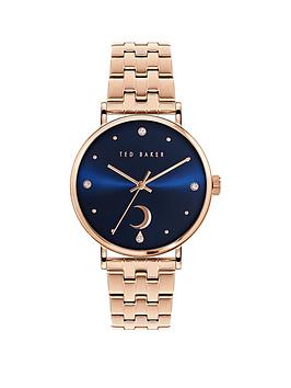ted baker phylipa moon ladies watch, rose gold, women