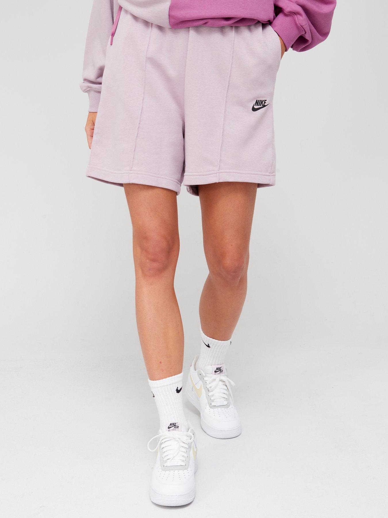 Nike fleece hot sale shorts pink