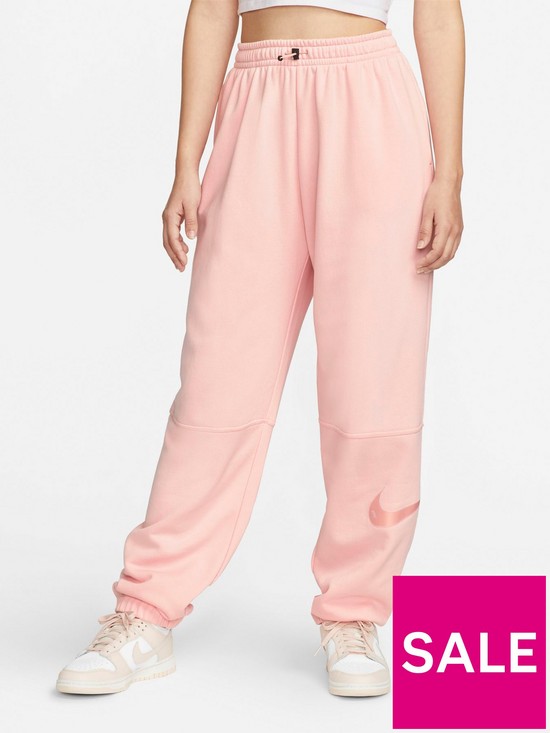 front image of nike-swoosh-joggers-pink