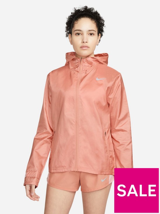 front image of nike-running-essential-jacket-dark-pink
