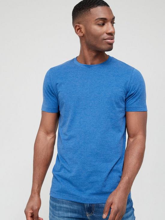 front image of very-man-essentials-crew-neck-t-shirt-blue-marl