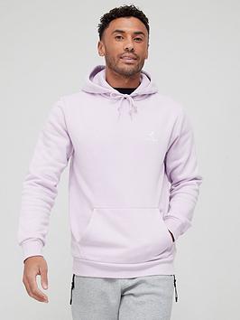 converse embroidered star chevron pullover hoodie - lilac