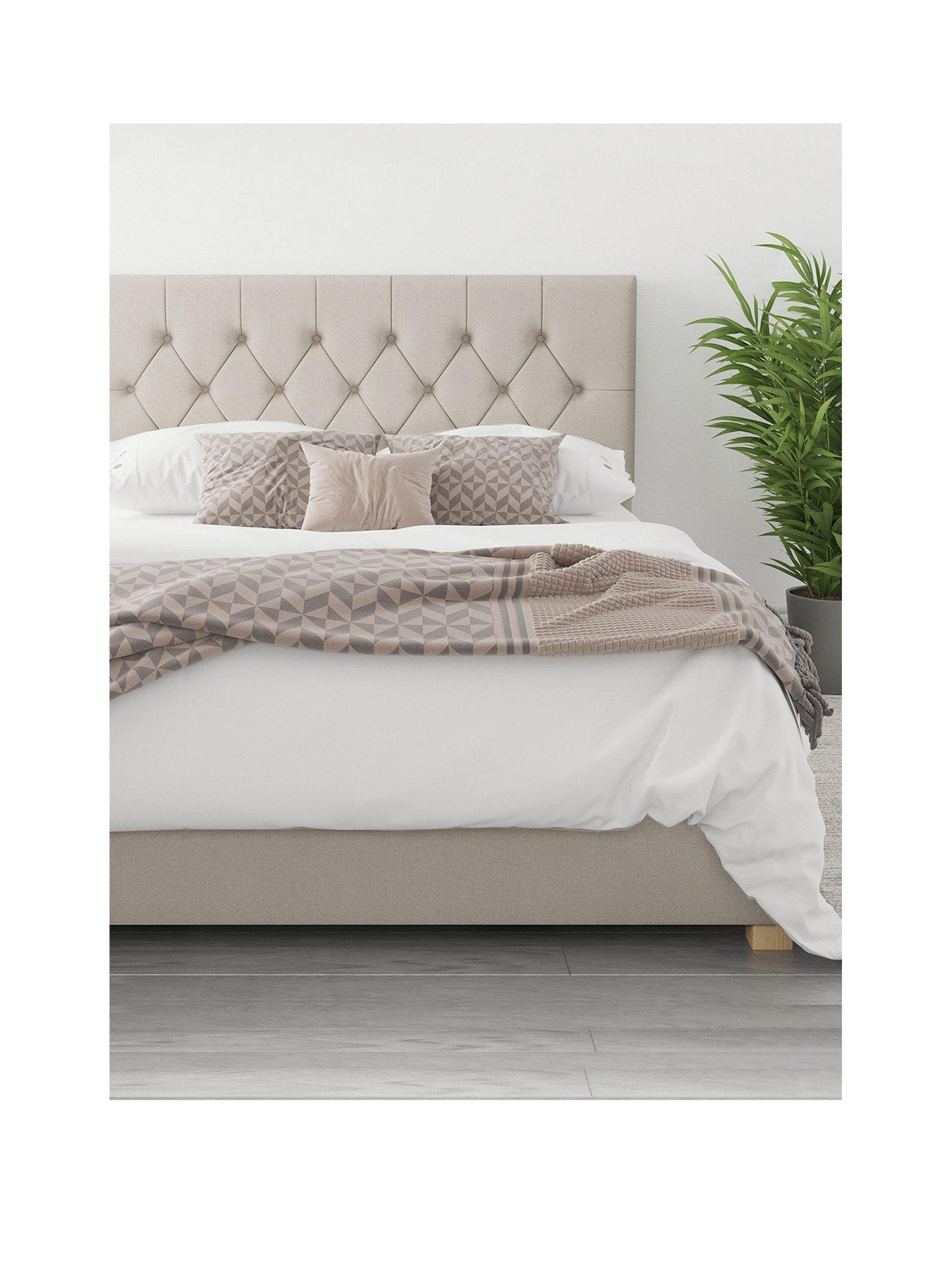 Product photograph of Aspire Olivier Linen Ottoman Storage Bed Frame from very.co.uk