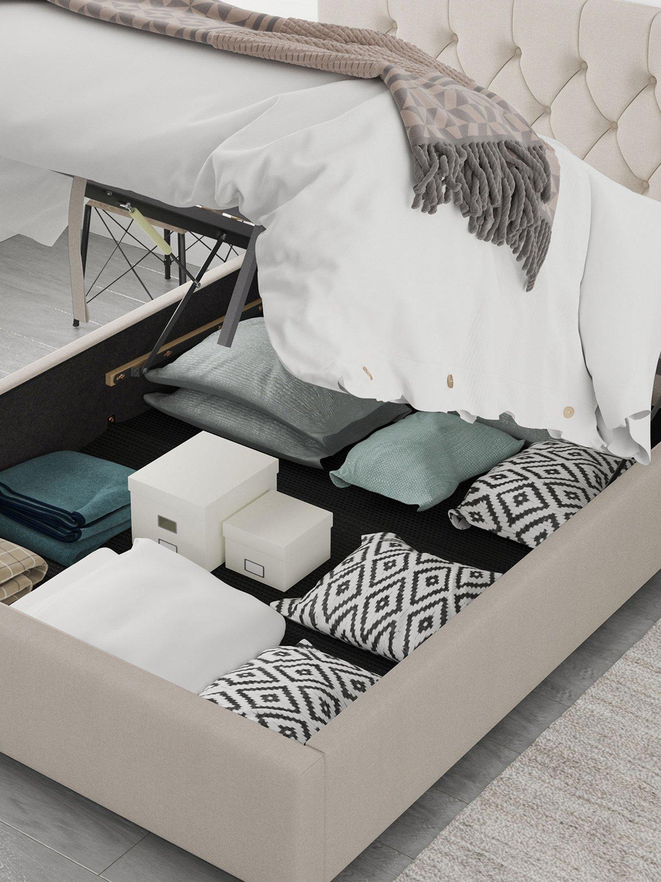 Aspire Olivier Linen Ottoman Storage Bed Frame very.co.uk