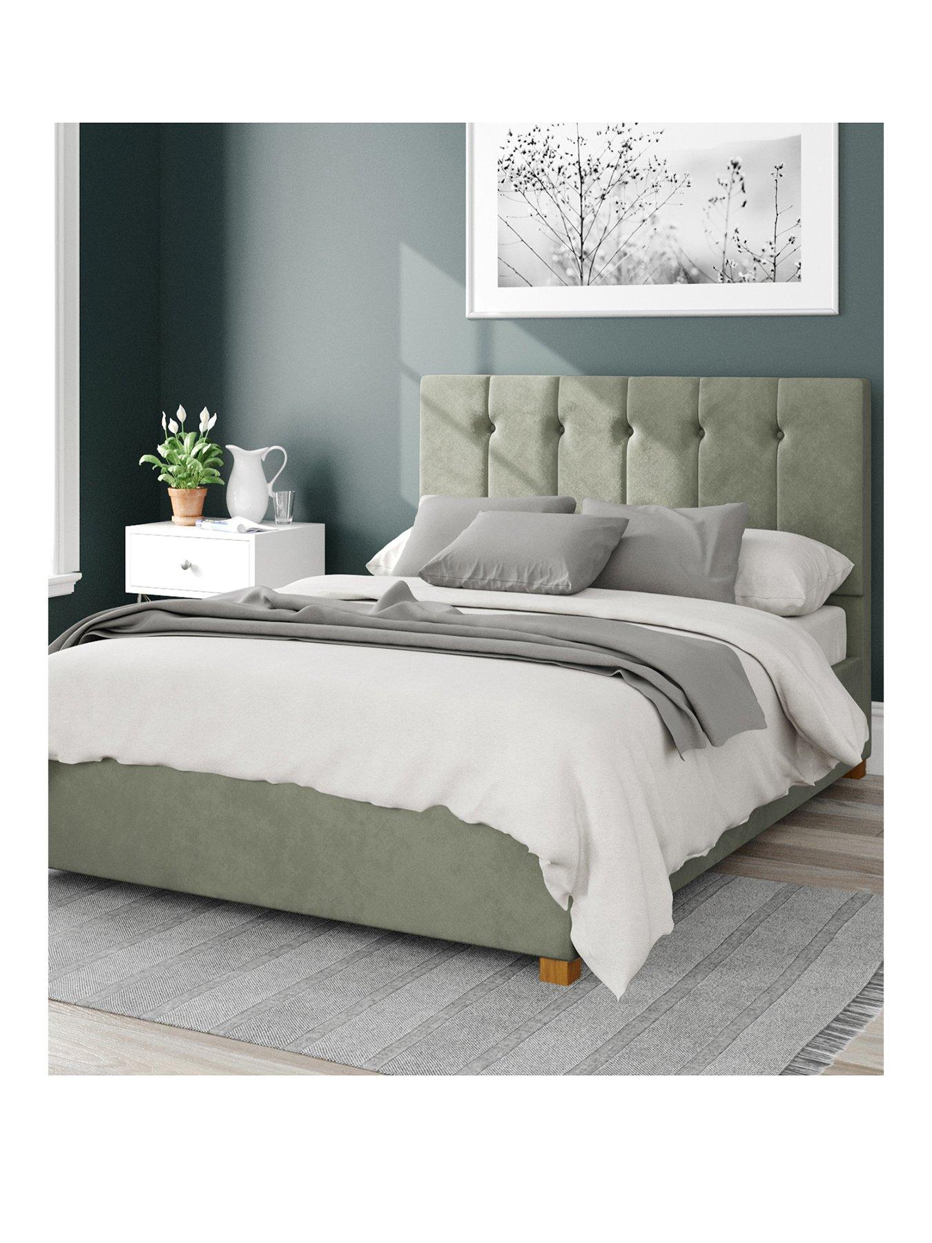 Product photograph of Aspire Hepburn Fabric Ottoman Storage Bed Frame from very.co.uk