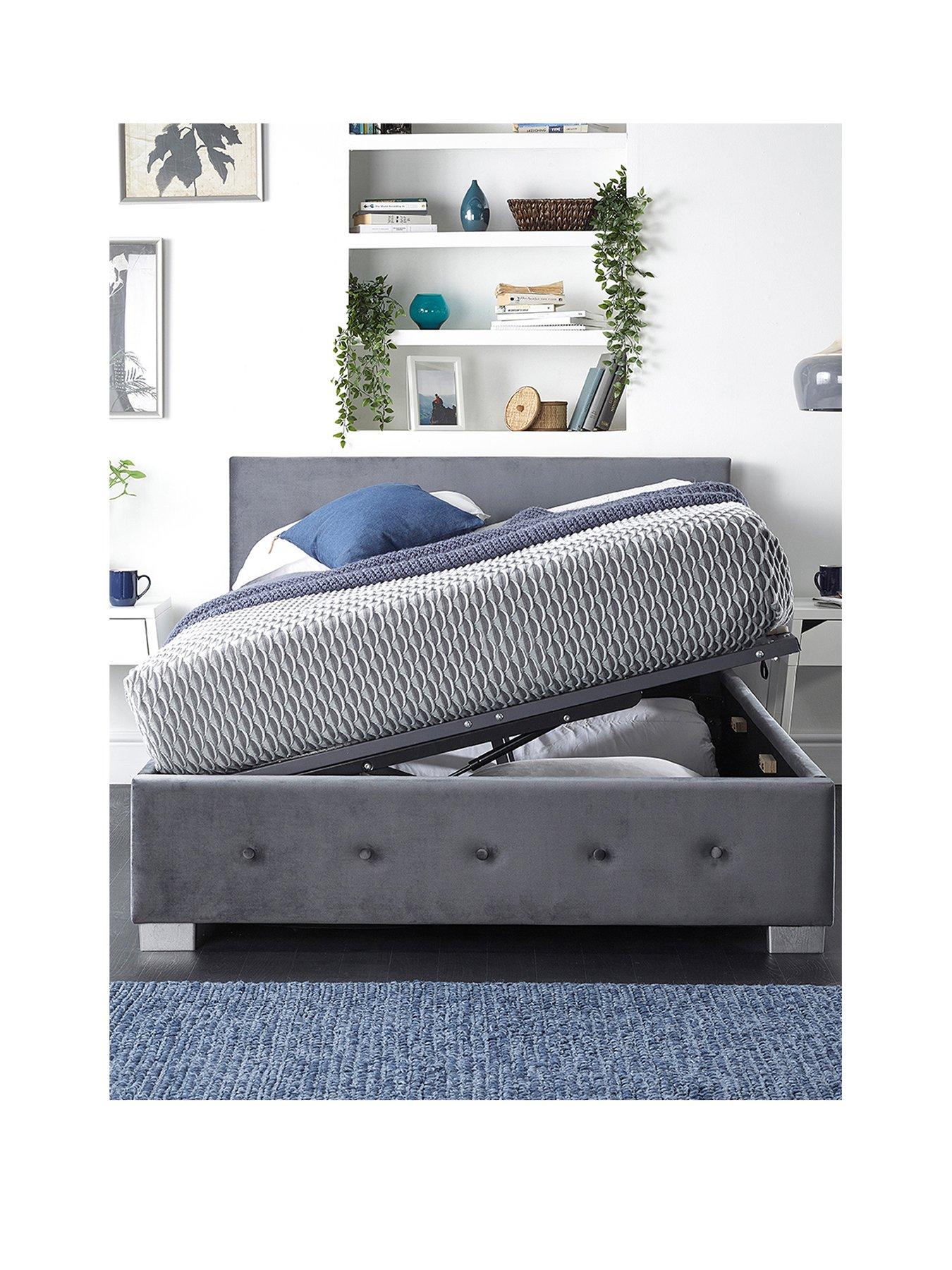 Product photograph of Aspire Plush Velvet Side Opening Single Bed from very.co.uk