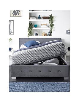 Product photograph of Aspire Plush Velvet Side Opening Ottoman Bed Frame from very.co.uk