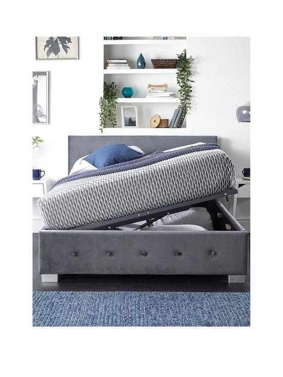 front image of aspire-plush-velvet-side-opening-ottoman-bed-frame