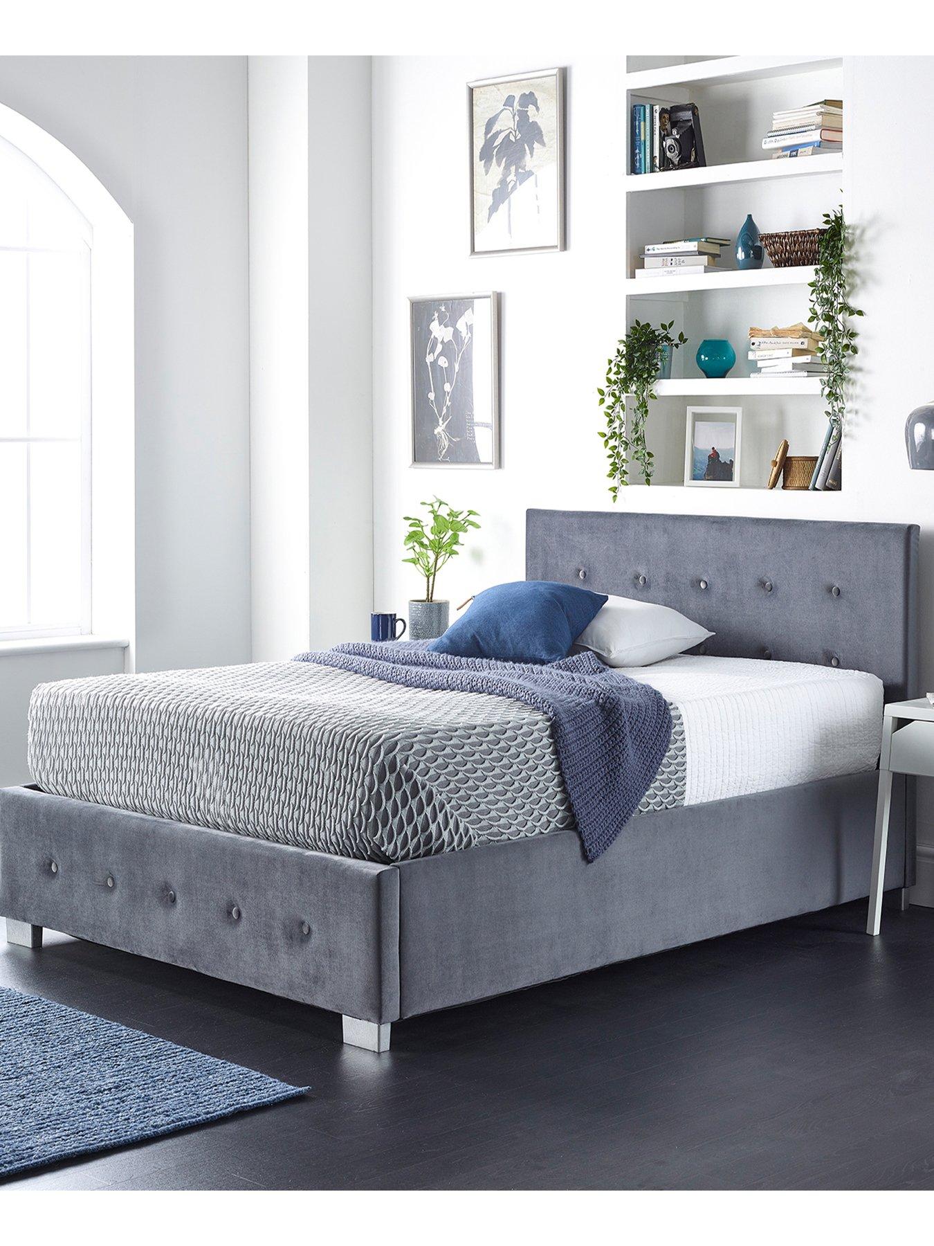 Image 2 of 5 of Aspire Plush Velvet Side Opening Ottoman Bed Frame