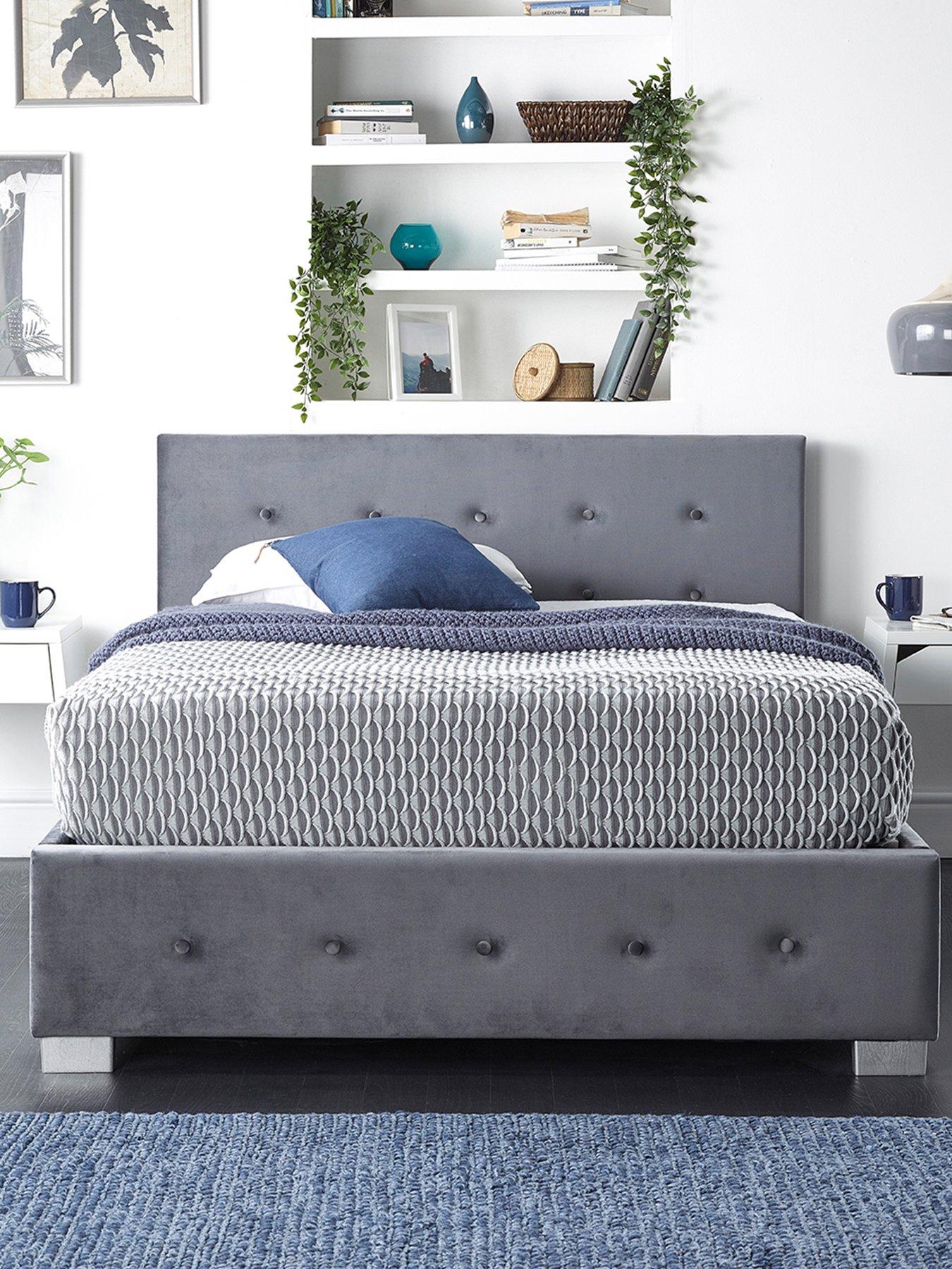 Image 3 of 5 of Aspire Plush Velvet Side Opening Ottoman Bed Frame