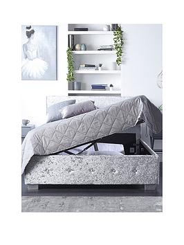 Product photograph of Aspire Crushed Velvet Side Opening Ottoman Storage Bed Bed from very.co.uk