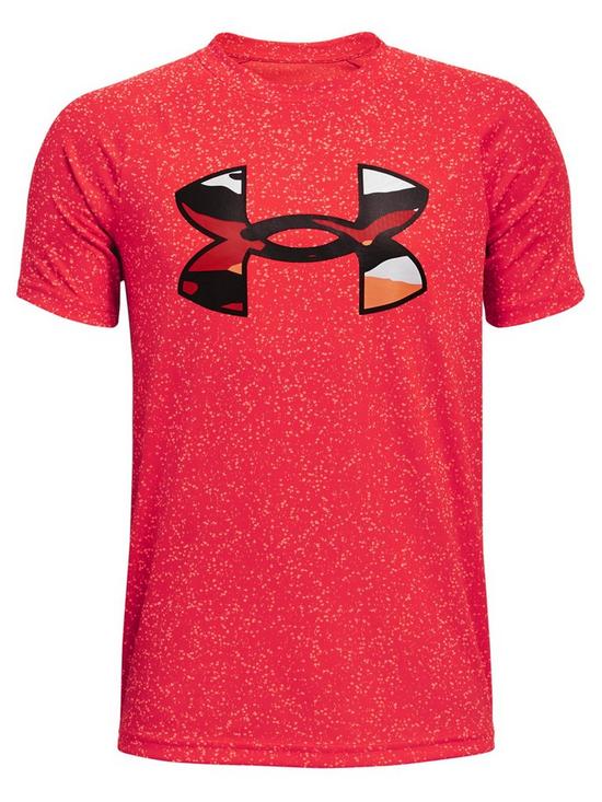front image of under-armour-boys-tech-20-nova-t-shirt-redblack