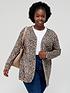  image of v-by-very-curve-curvenbspopen-front-animal-print-cardigan-multi