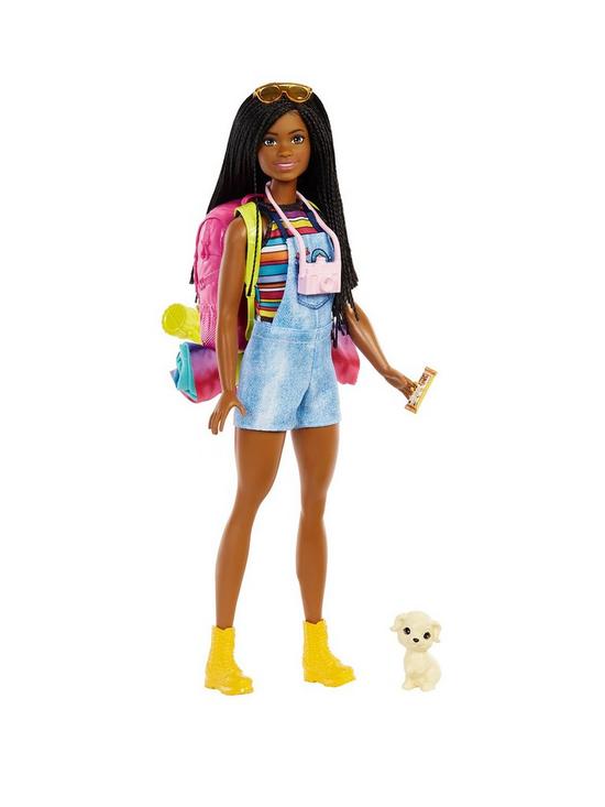front image of barbie-it-takes-two-brooklyn-camping-doll-with-puppy-amp-accessories