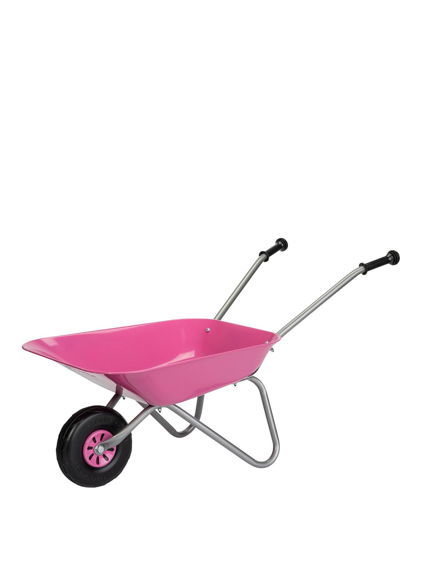 Product photograph of Rolly Toys Child S Metal Wheelbarrow Pink from very.co.uk
