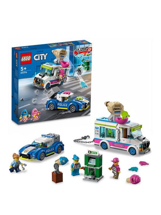front image of lego-city-ice-cream-truck-police-chase-set-60314