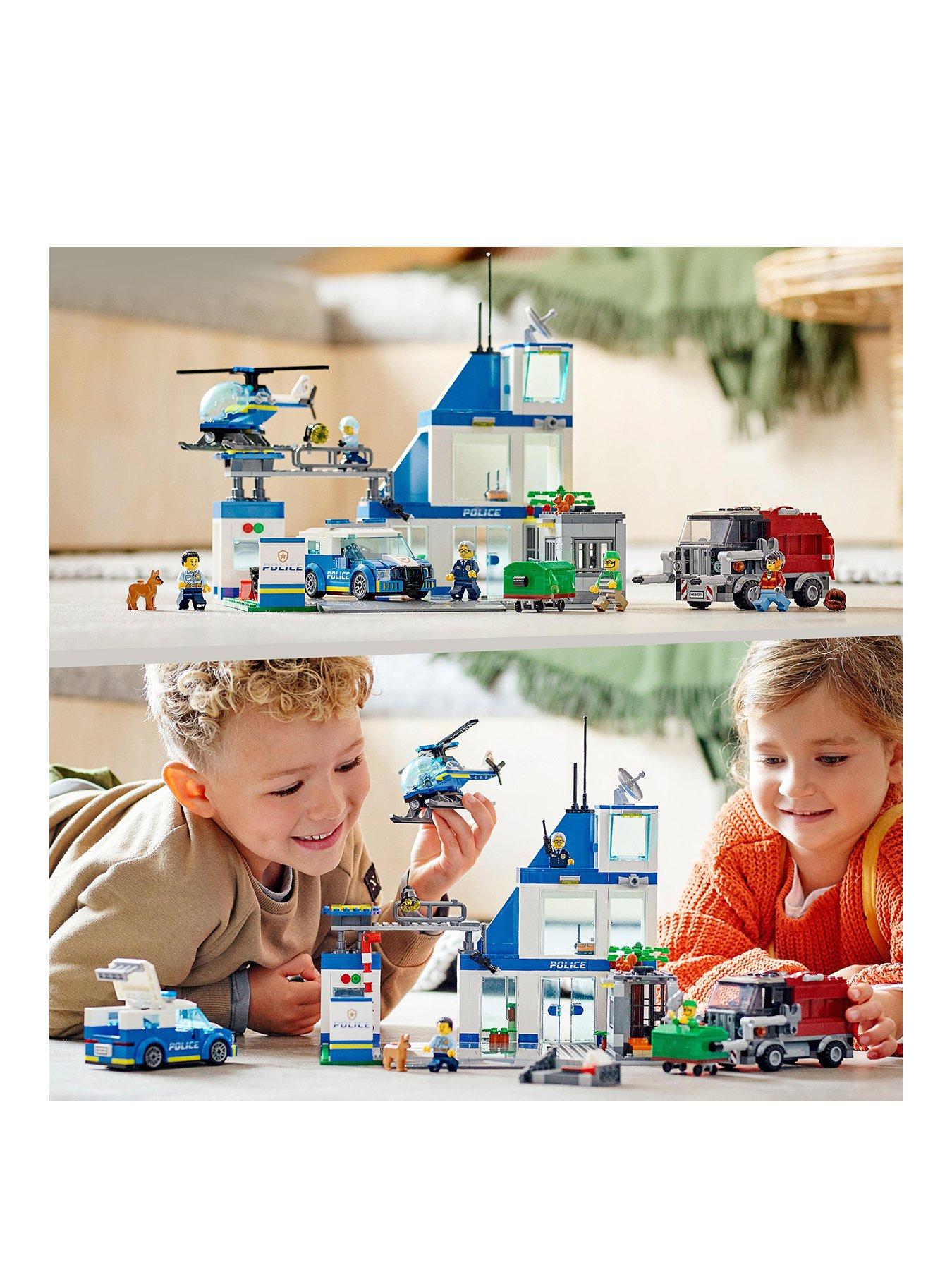 LEGO City Police Station with Van, Garbage Truck & Helicopter Toy 60316,  Gifts for 6 Plus Year Old Kids, Boys & Girls with 5 Minifigures and Dog Toy  