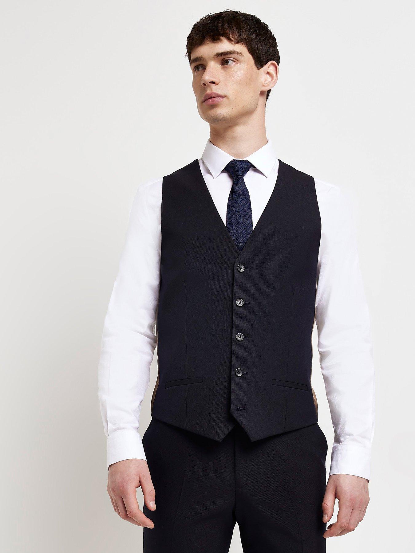 Men's Navy Modern Fit Suit Vest | D&K SUIT DISCOUNTERS