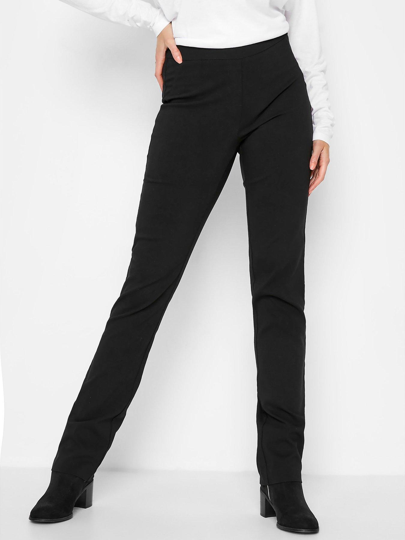 Long Tall Sally Bi-stretch Straight Leg Trouser, Black, Size 18, Length 34, Women