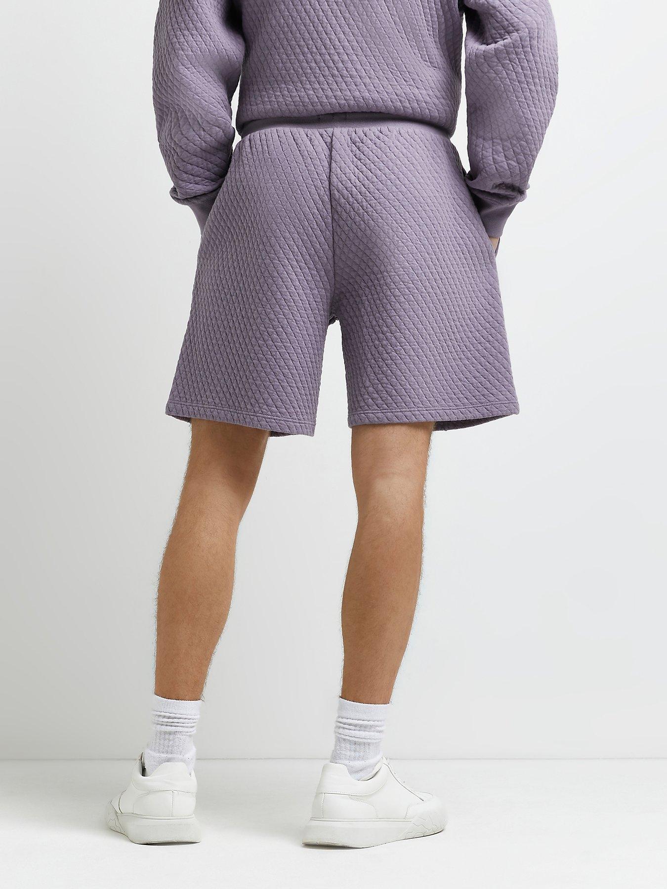 Men Regular Fit Quilted Shorts - Purple