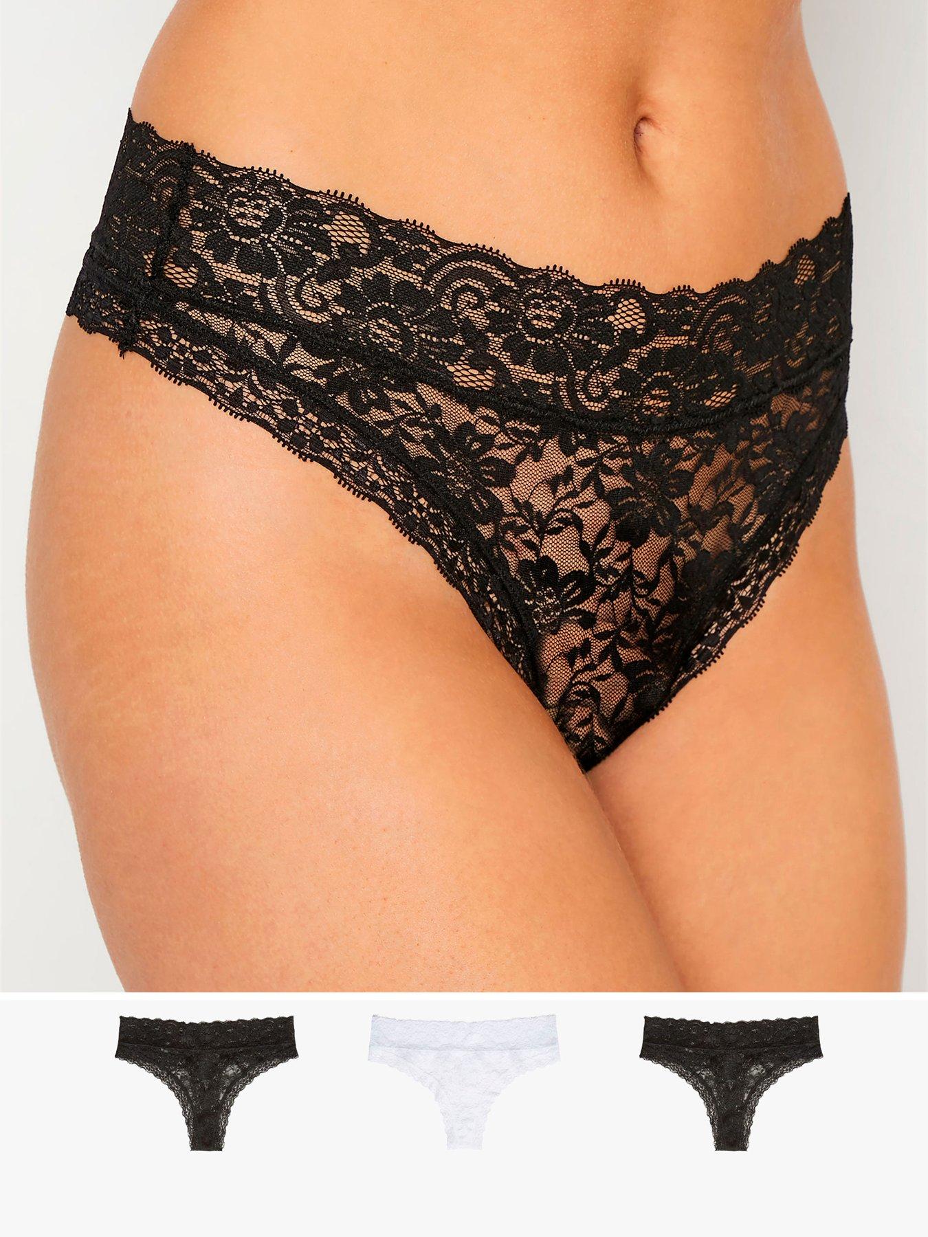 Scalloped Embroidery Crotchless Thong –