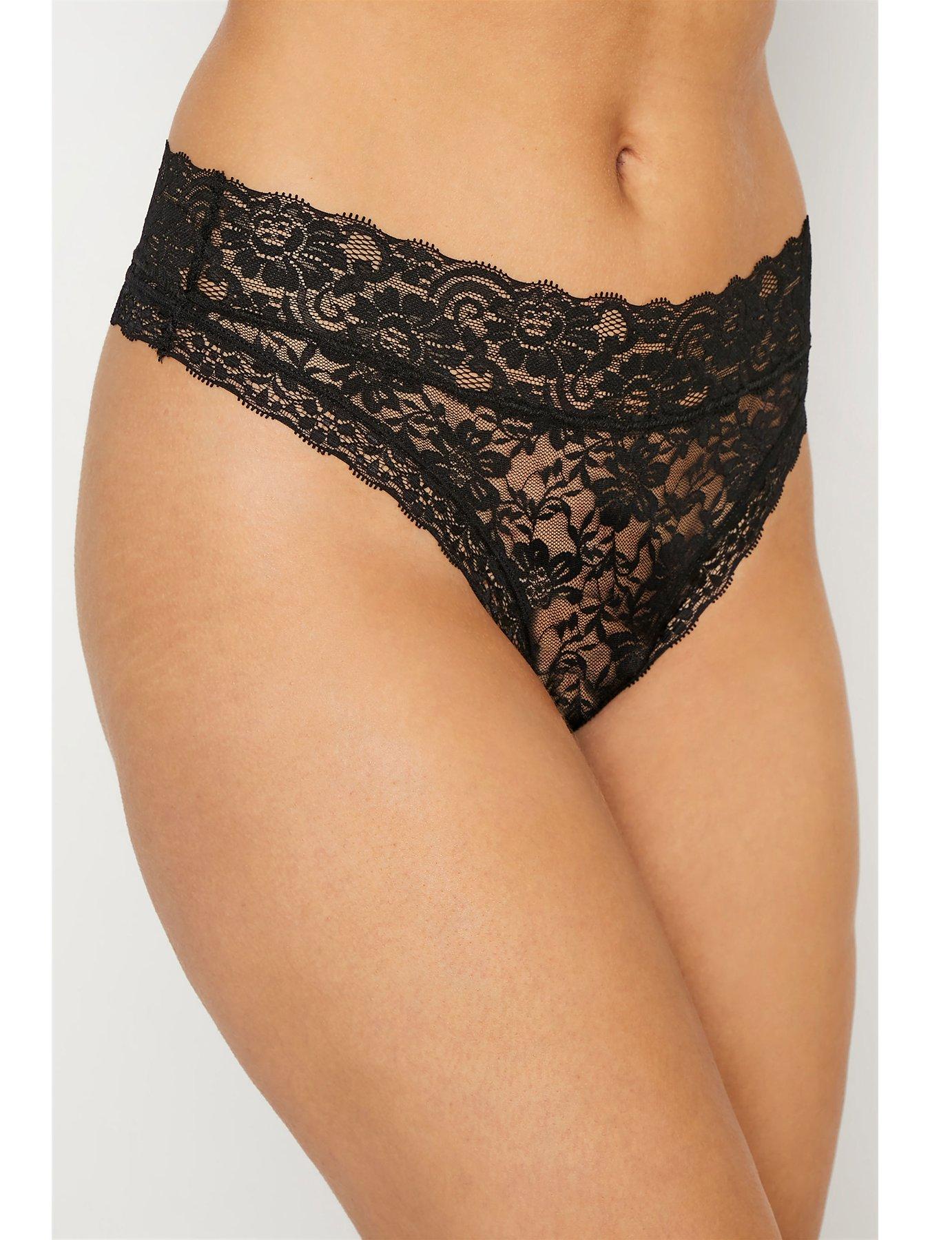 Simply Be 3 Pack High Waist Crotchless Lace Brief