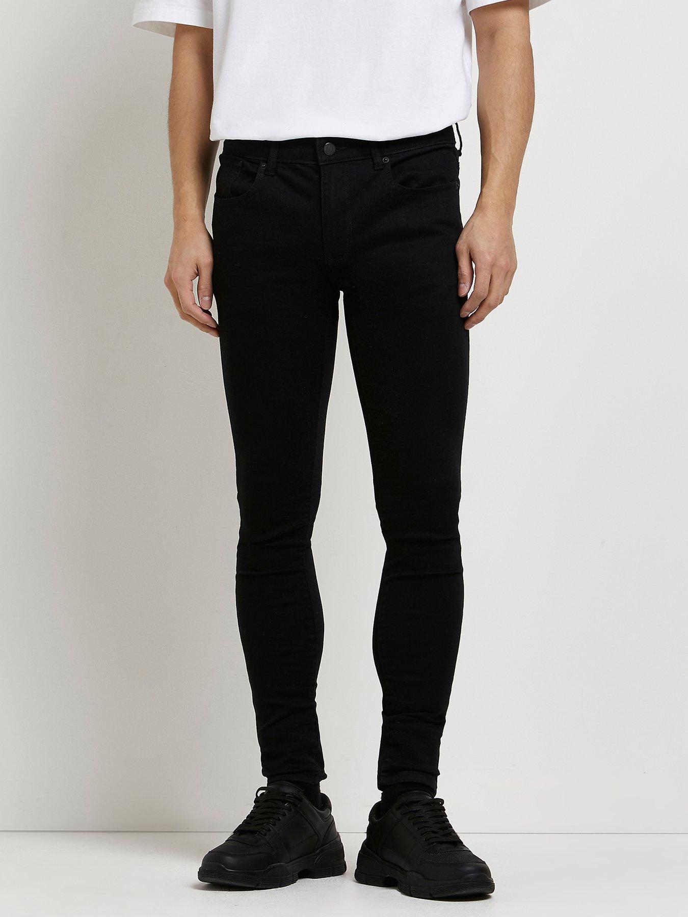 Image 1 of 4 of River Island Spray On Crow Skinny Jeans - Black