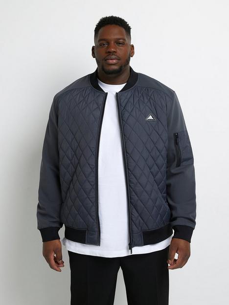 river-island-big-and-tall-quilted-blocked-bomber