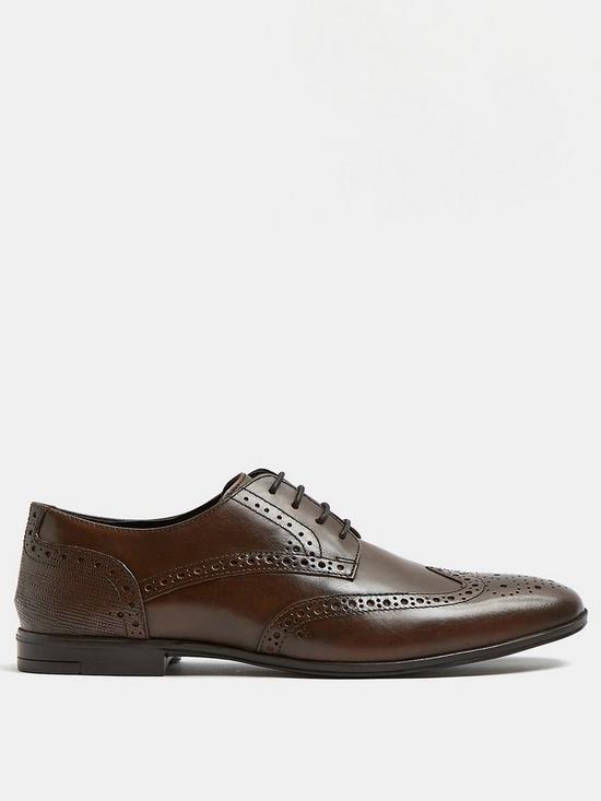 front image of river-island-lace-up-wide-fit-derby-brogue