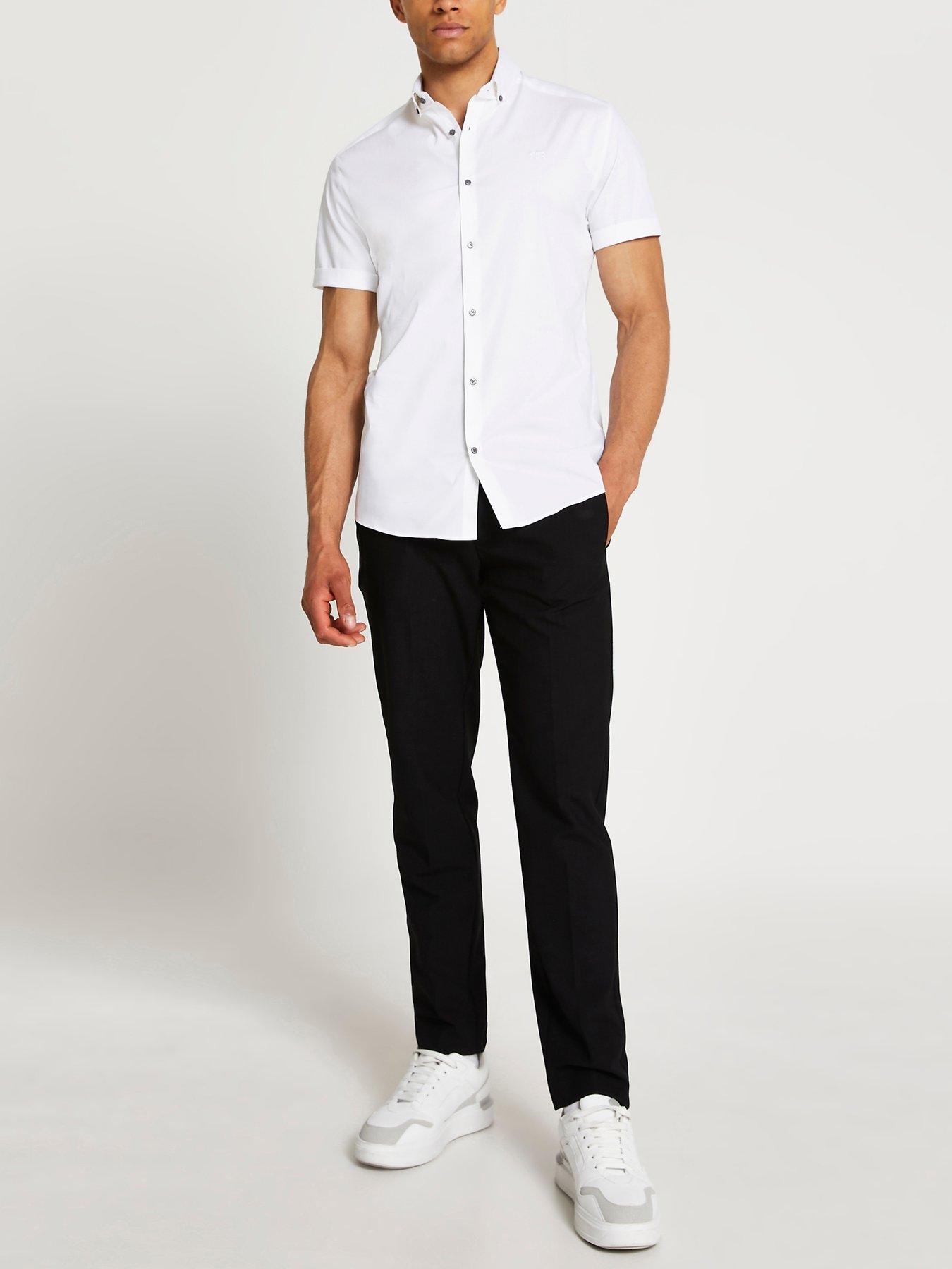 River Island River Island Short Sleeve Muscle Fit Shirt - White | very ...