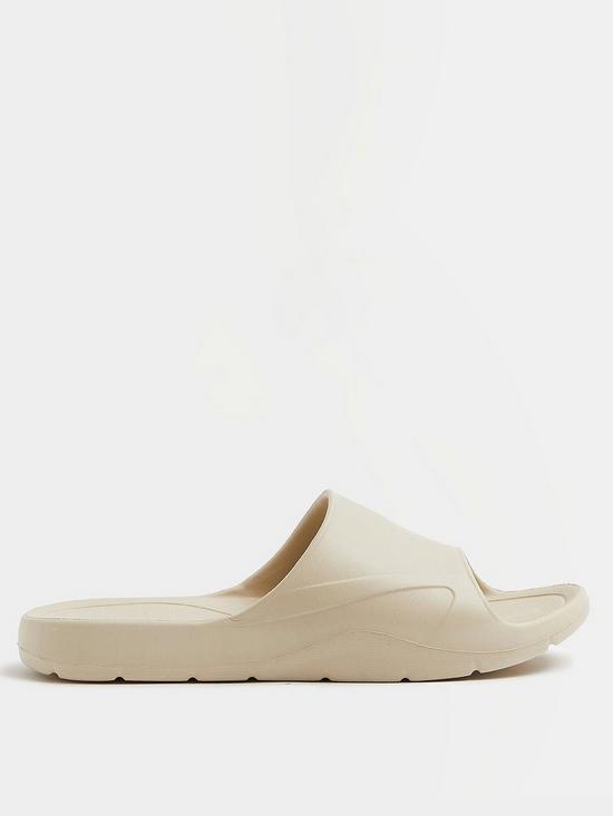 River Island One Piece Moulded Slide - Stone | very.co.uk