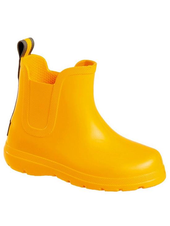 front image of totes-toddler-chelsea-rain-boot-yellow