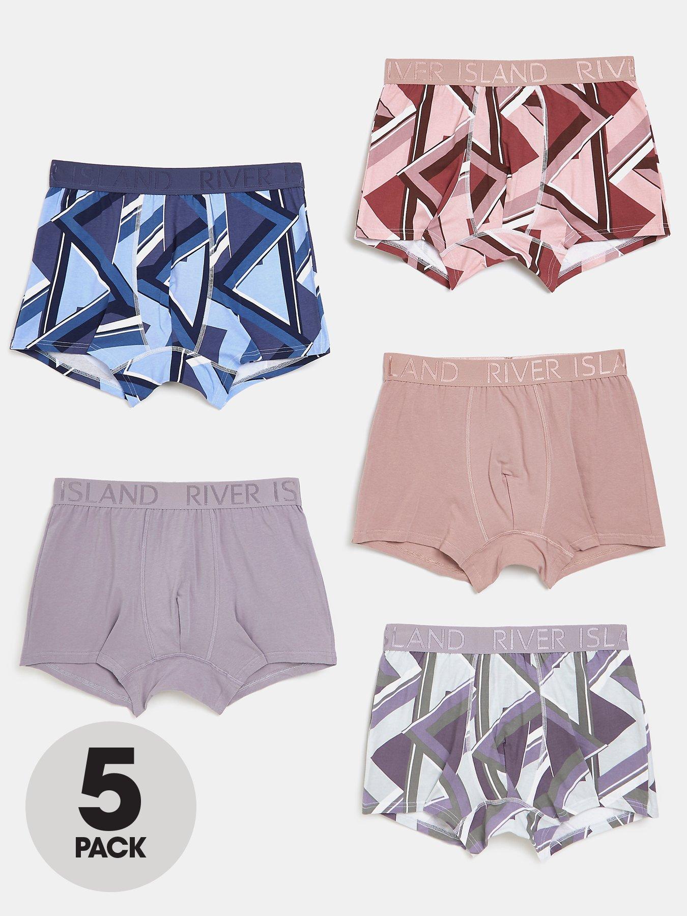 Underwear & Socks 5 Pack RI Geo Print Boxer Shorts - Pink/Multi