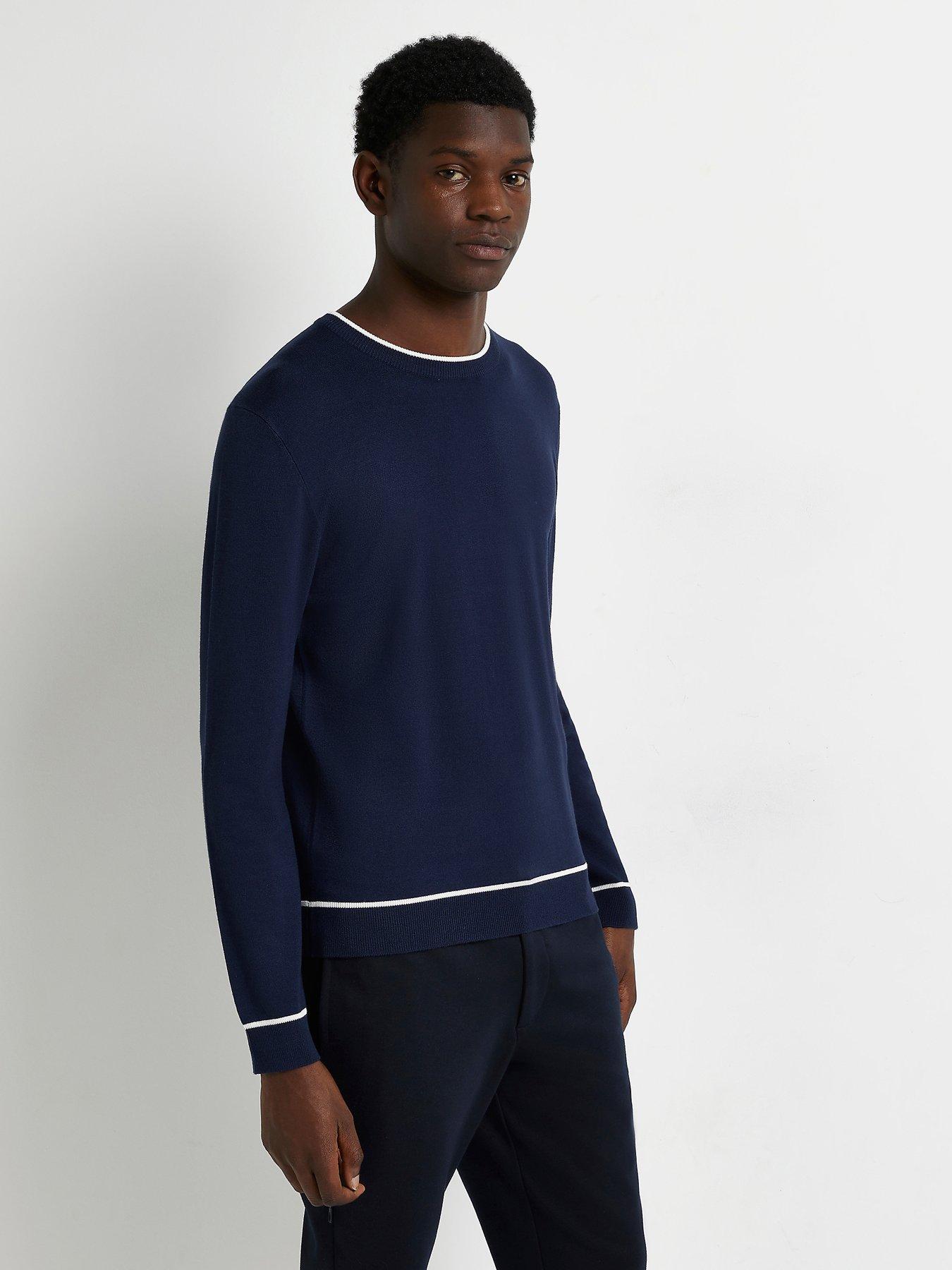 Jumpers & Cardigans River Island Long Sleeve Essential Tipped Knitted Crew