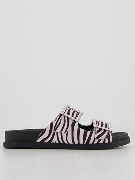office-diamante-footbed-sandals-zebra