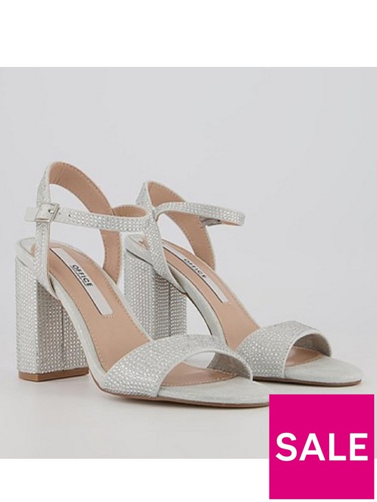 front image of office-mona-embellished-two-part-heeled-sandal-silver