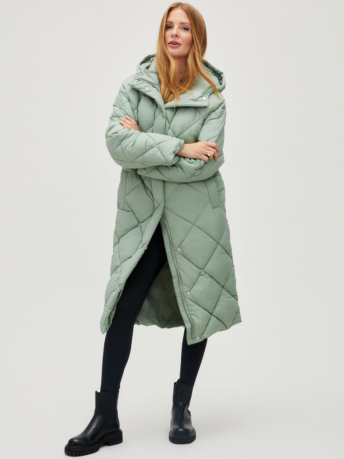 Khaki hotsell quilted coat