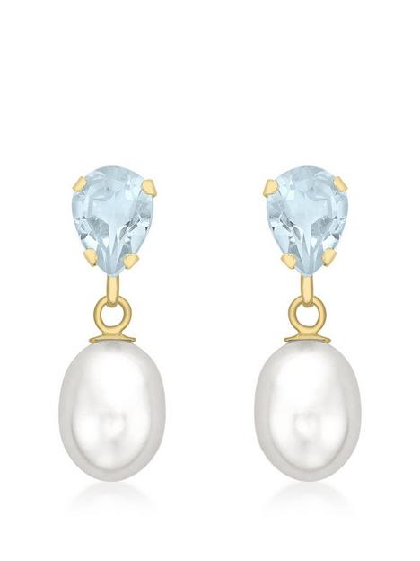 love-gold-9ct-yellow-gold-blue-topaz-and-pearl-7mm-x-20mm-teardrop-earrings