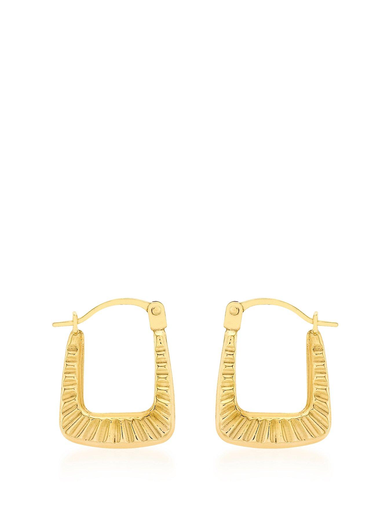 15mm yellow gold creole earrings