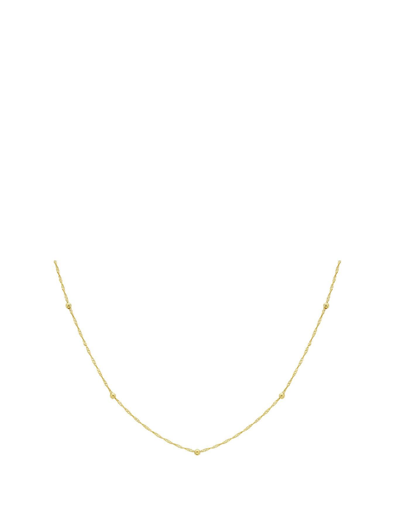 Product photograph of Love Gold 9ct Yellow Gold Diamond Cut Ball And Twist Curb Chain 46cm 18 from very.co.uk