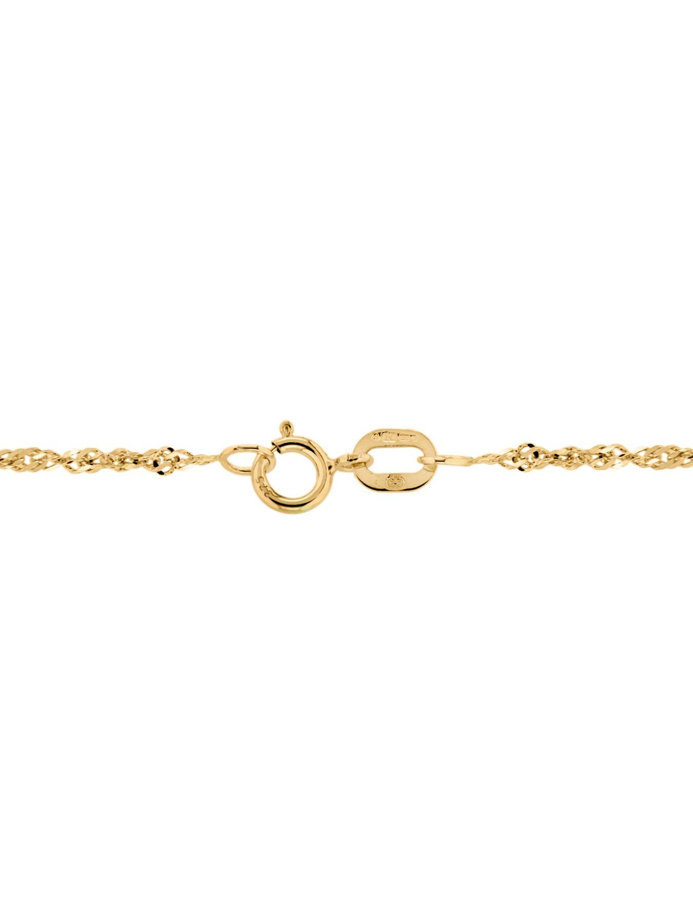 Image 4 of 4 of The Love Collection 9ct Yellow Gold Diamond Cut Ball and Twist Curb Chain 46cm/18'