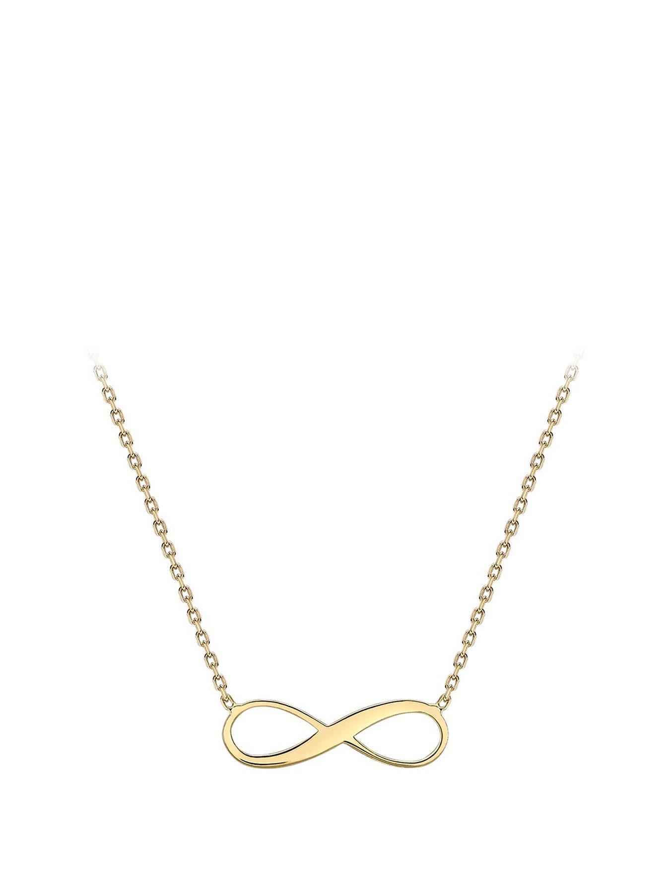 Product photograph of Love Gold 9ct Yellow Gold 15 5mm X 5 3mm Infinity Adjustable Necklace 41cm 16 -46cm 18 from very.co.uk