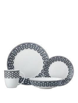 Product photograph of Maxwell Williams Harlequin Coupe Sixteen Piece Porcelain Dinner Set from very.co.uk