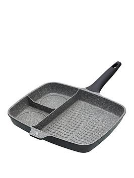 Product photograph of Masterclass Aluminium Three Section Grill Pan from very.co.uk