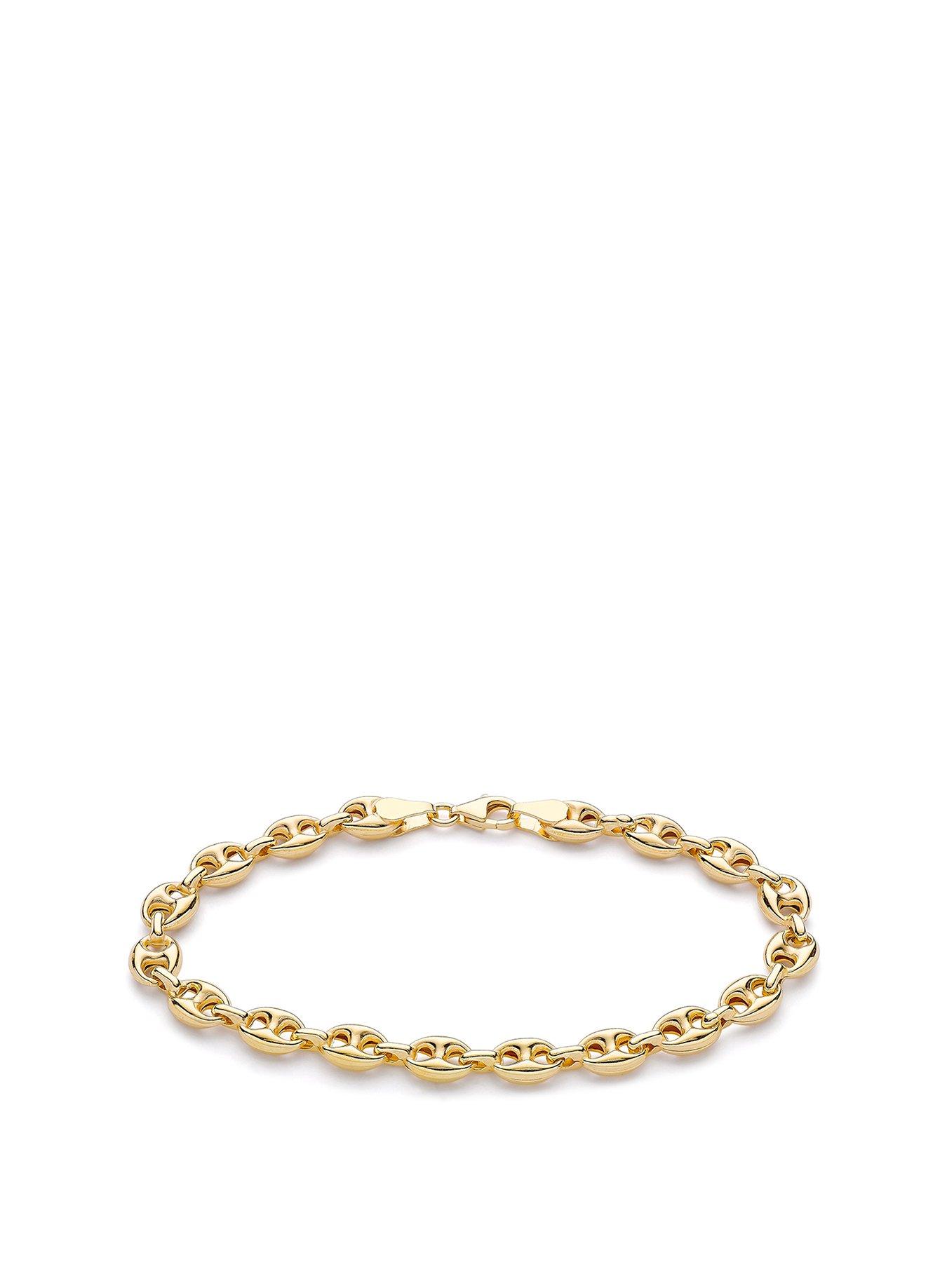 Product photograph of Love Gold 9ct Yellow Gold 6mm Rambo Chain Bracelet 19cm 7 5 from very.co.uk