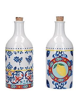 Product photograph of Kitchencraft World Of Flavours 2-piece Ceramic Oil And Vinegar Bottle Set from very.co.uk