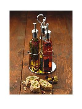 Product photograph of Kitchencraft World Of Flavours Italian Three Bottle Oil And Vinegar Set With Stand from very.co.uk