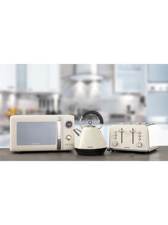 stillFront image of daewoo-kensington-bundle--cream-kettle-4-slice-toaster-microwave